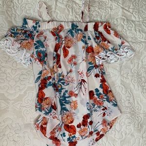 Floral off the shoulder shirt